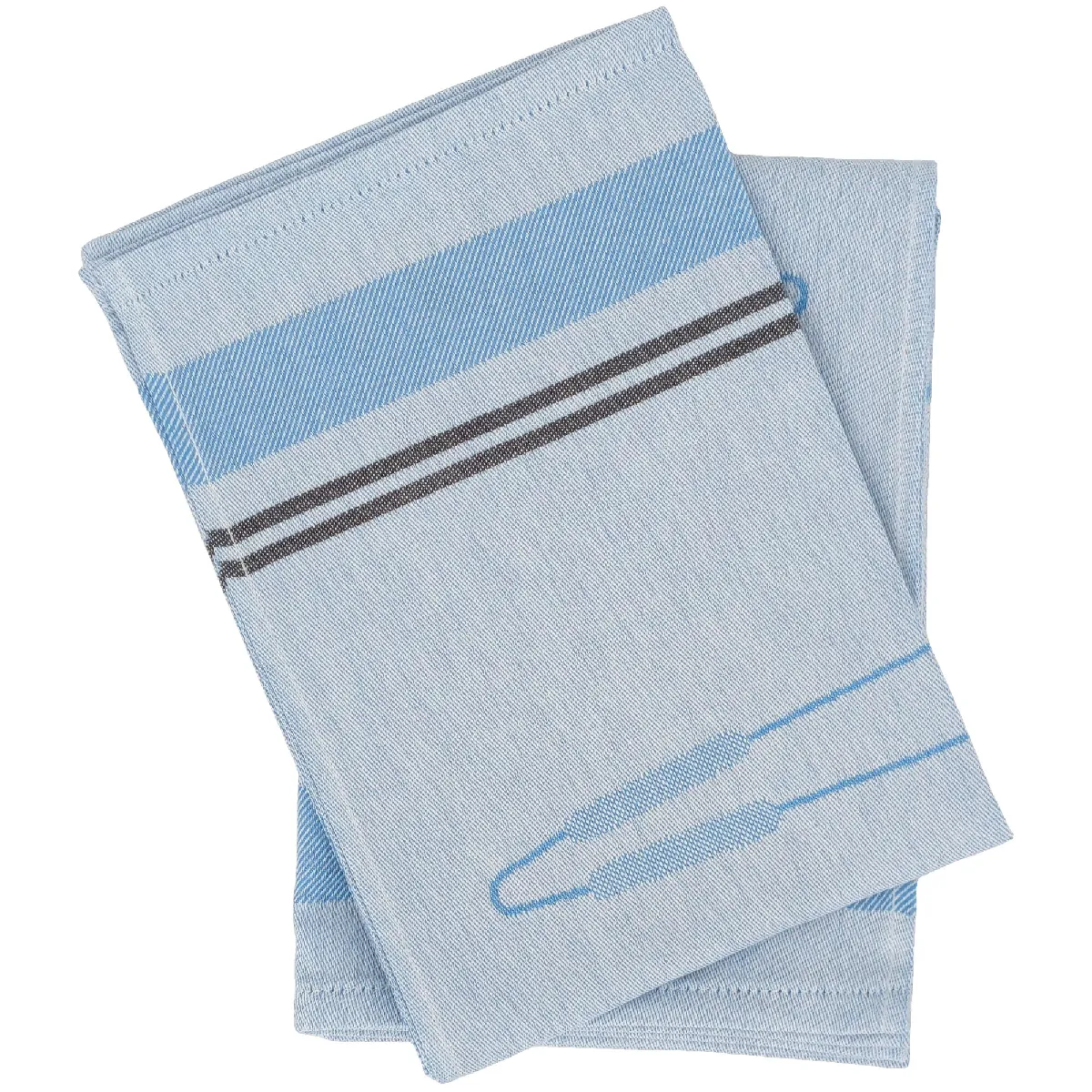Lot De 2 Torchons De Cuisine Toile Collection Barb 50x70 Cm Bleu