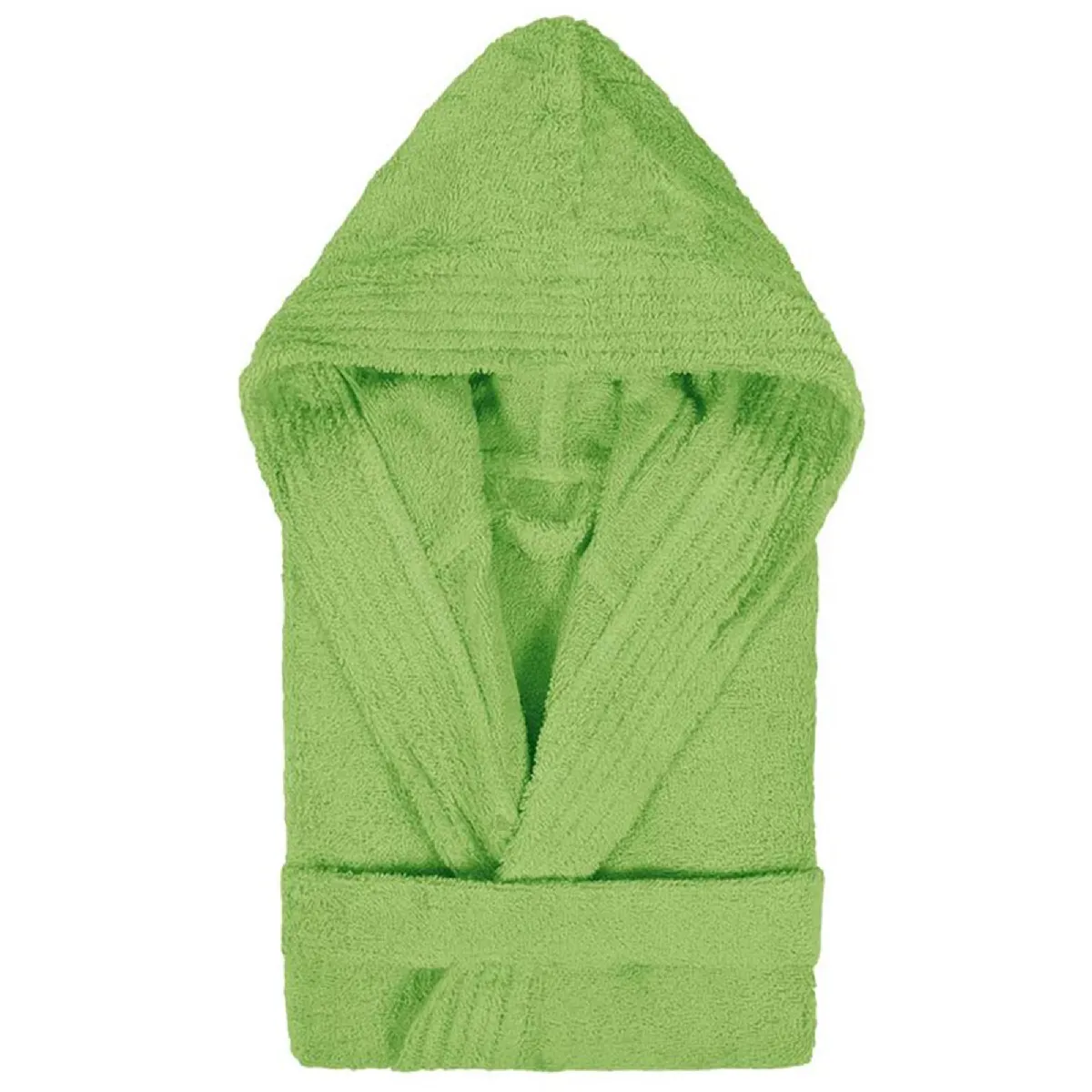 Peignoir À Capuche Enfant Pure Coton 6 Ans Vert Pistache