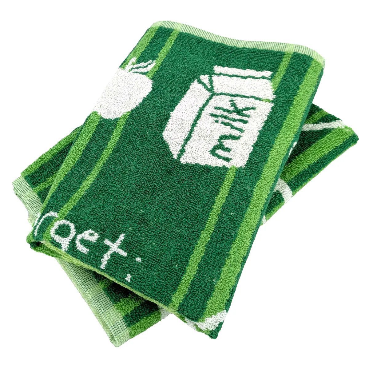 Lot De 2 Torchons De Cuisine Éponge Collection Basket 50x50 Cm Vert
