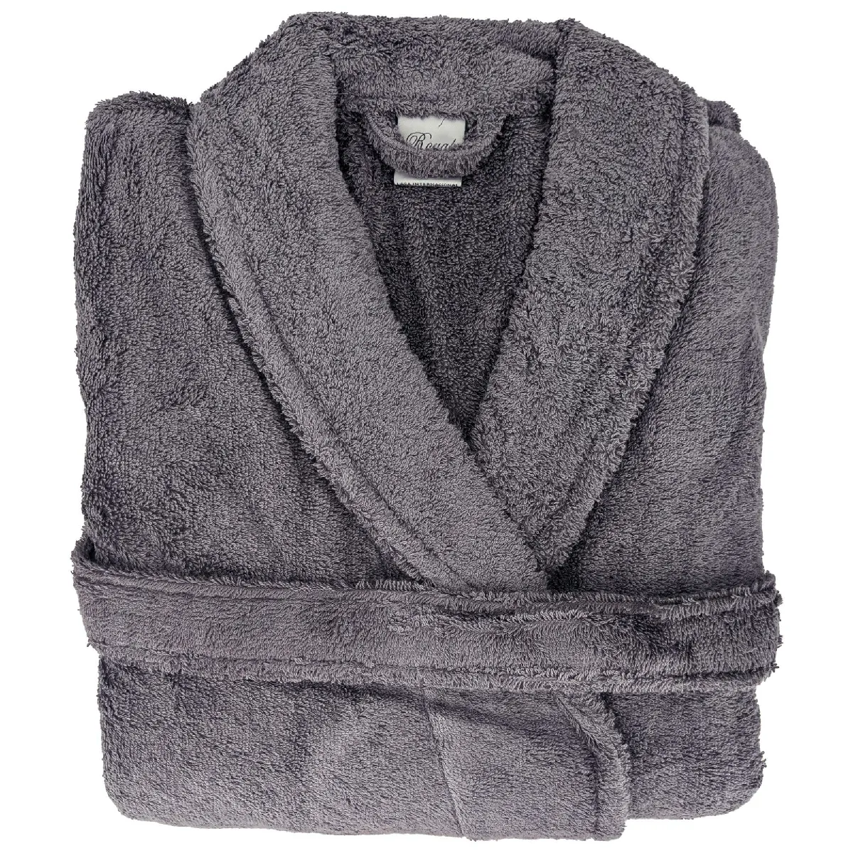 Peignoir Col Châle Royal Cresent Éponge Coton Taille L Gris Acier
