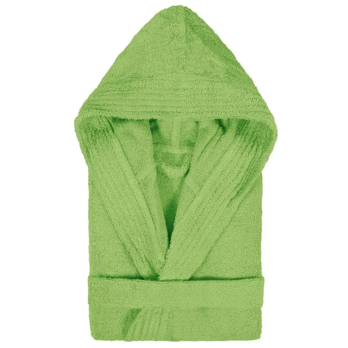 Peignoir À Capuche Enfant Pure Coton 14 Ans Vert Pistache