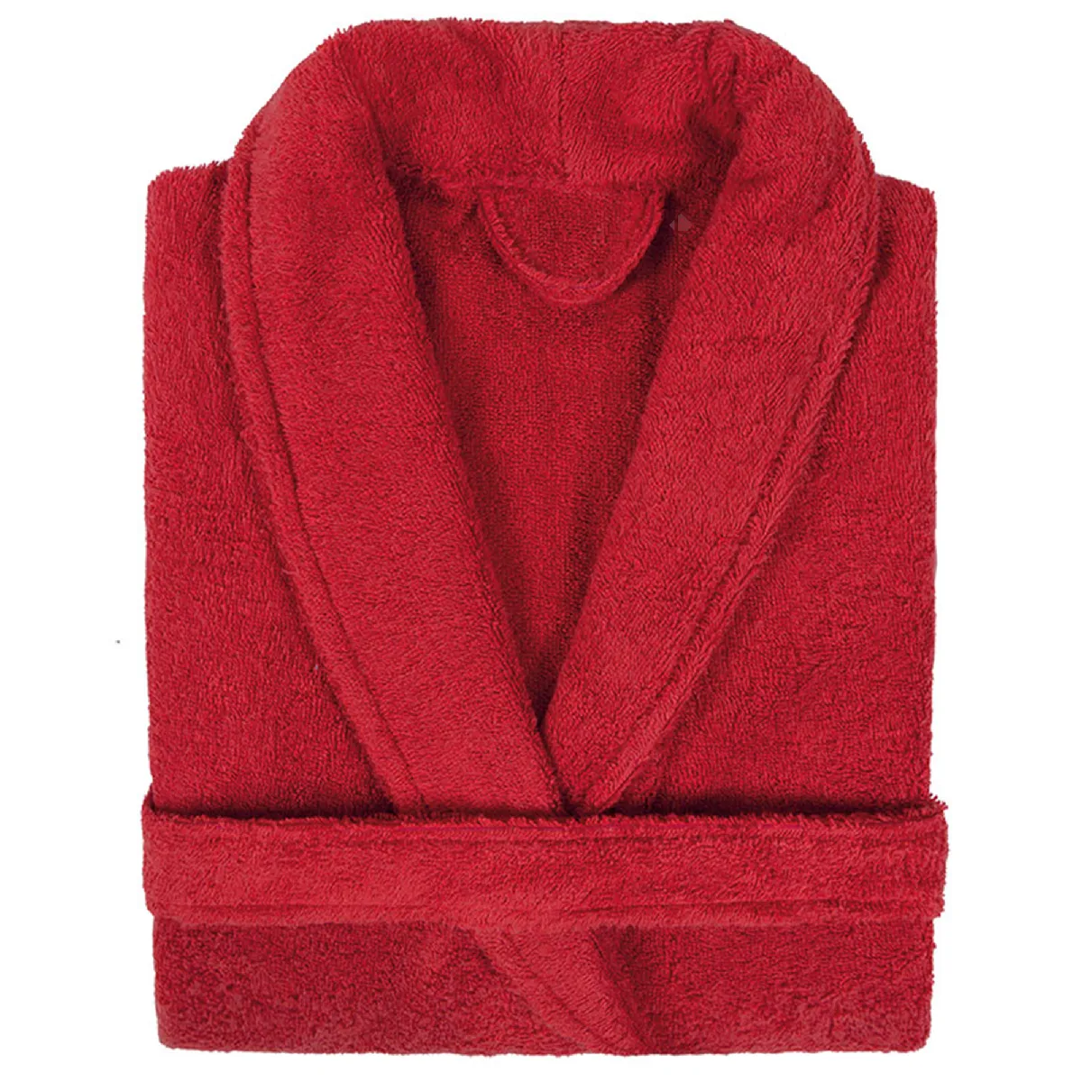 Peignoir Col Châle Adulte Pure Coton Xl Rouge