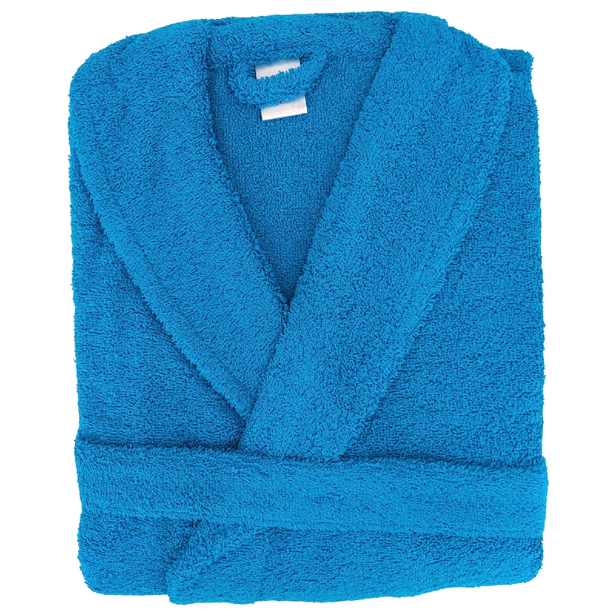 Peignoir Col Châle Adulte Alpha Coton Taille L Bleu Turquoise