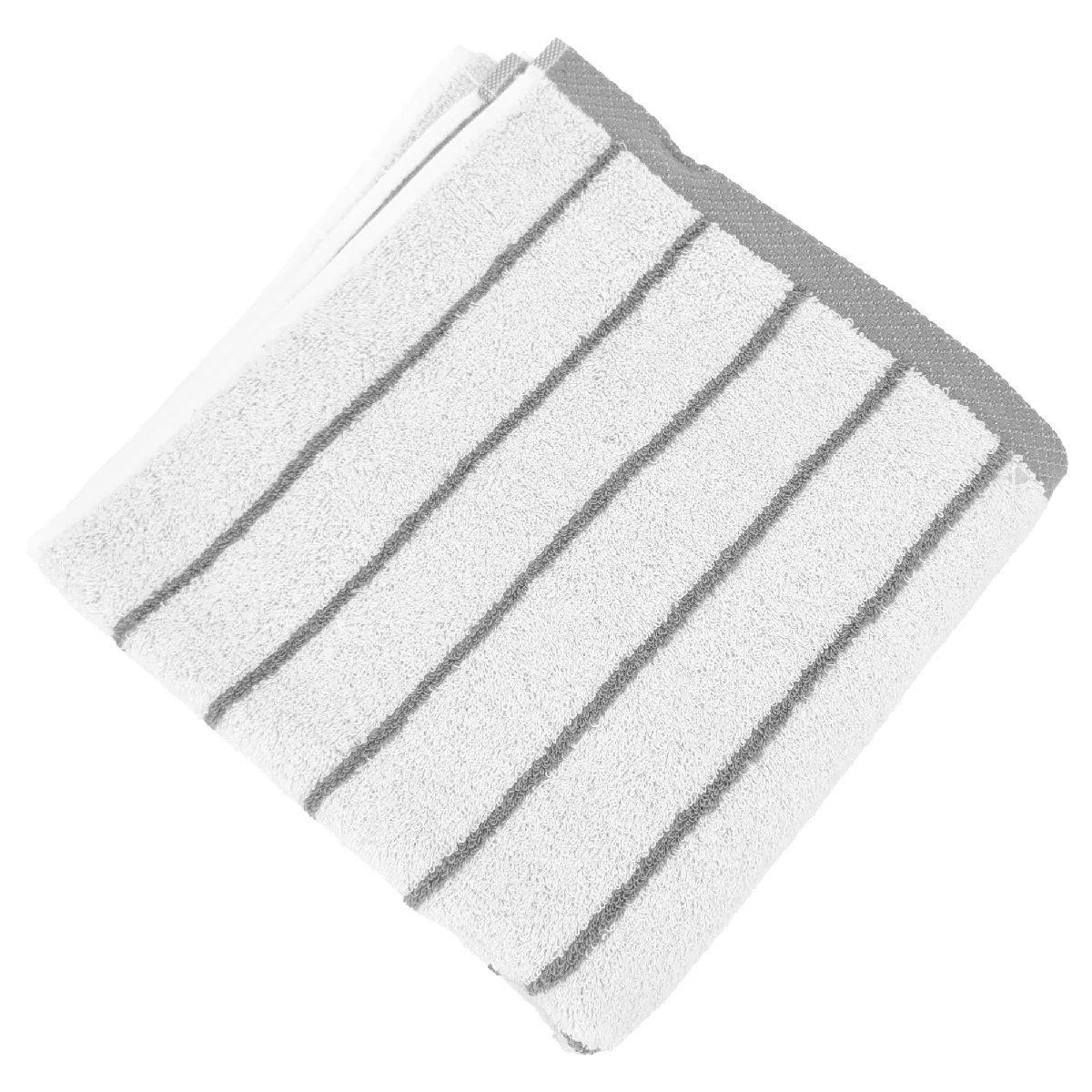 Serviette De Toilette Pur Coton 50x100cm Pure Light À Rayures Gris