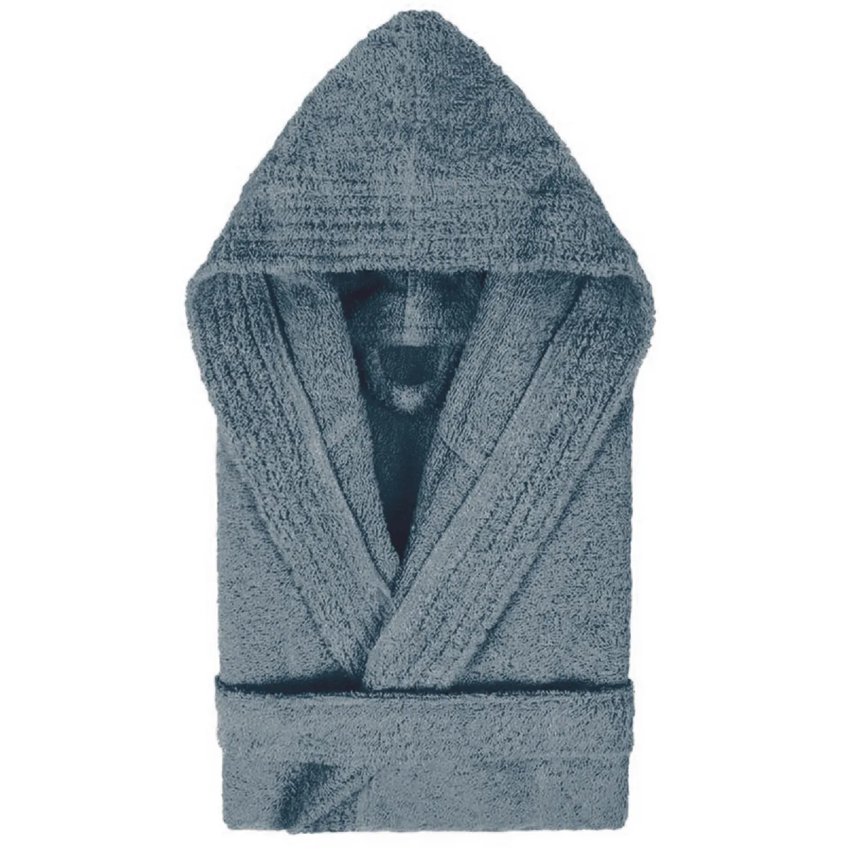 Peignoir À Capuche Enfant Pure Coton 8 Ans Gris Acier