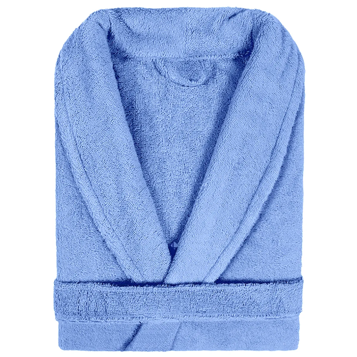 Peignoir Col Châle Adulte Pure Coton M Bleu Mer