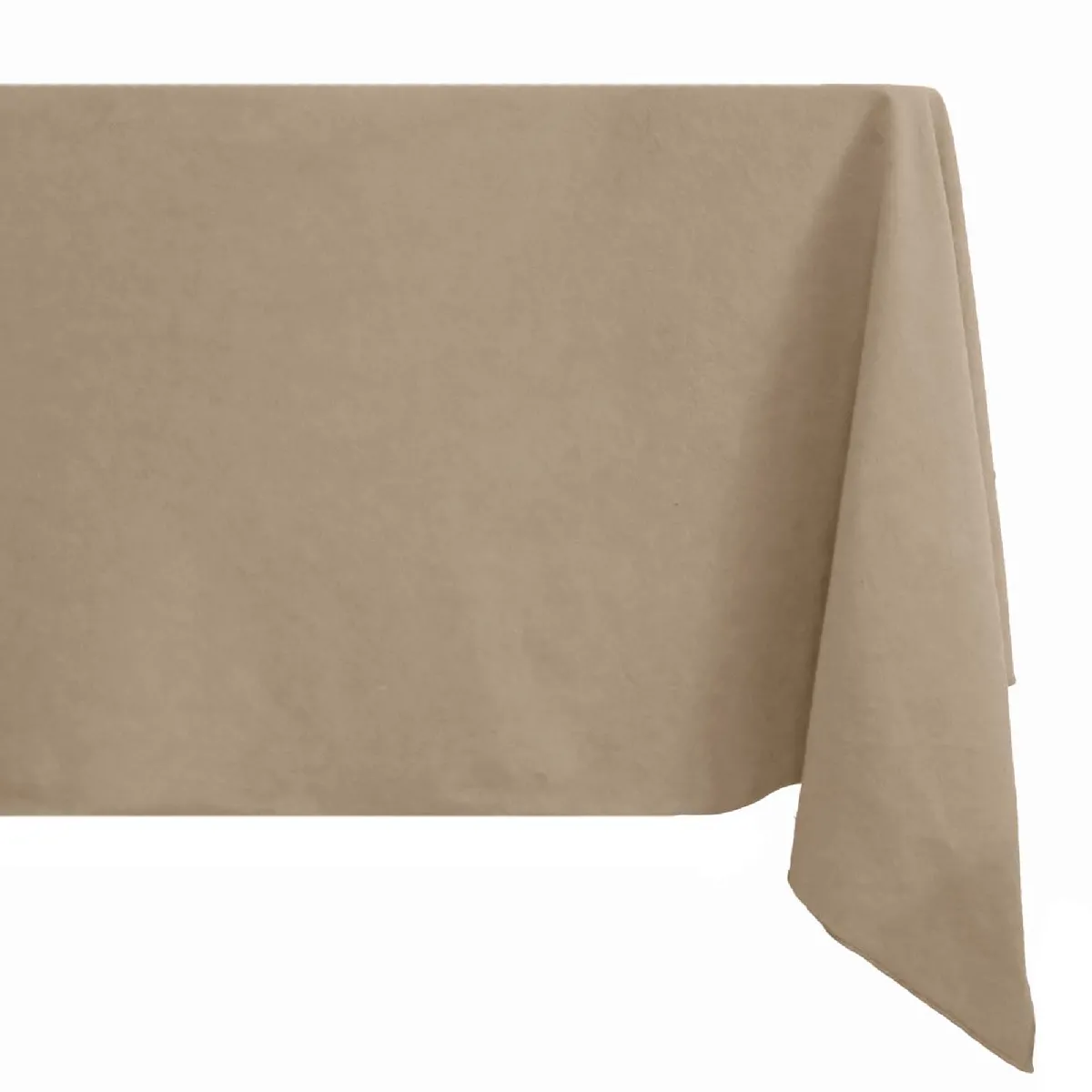 Nappe Rectangulaire Coton Lavé 160x250 Cm Hono Marron Camel