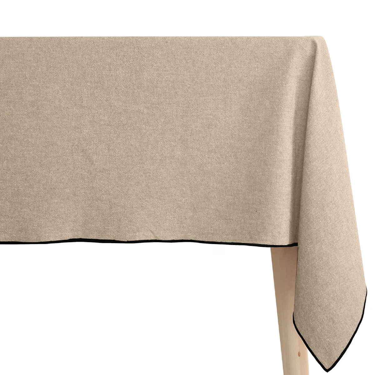 Nappe Rectangulaire Coton Lavé 160x200 Cm Hono Beige Sable