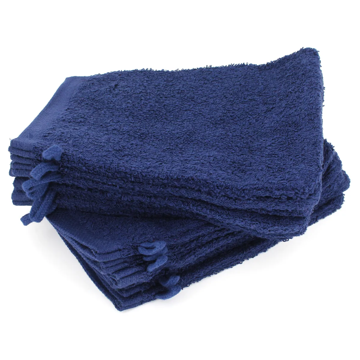 Lot De 12 Gants De Toilette 16x21 Cm Alpha Bleu Marine