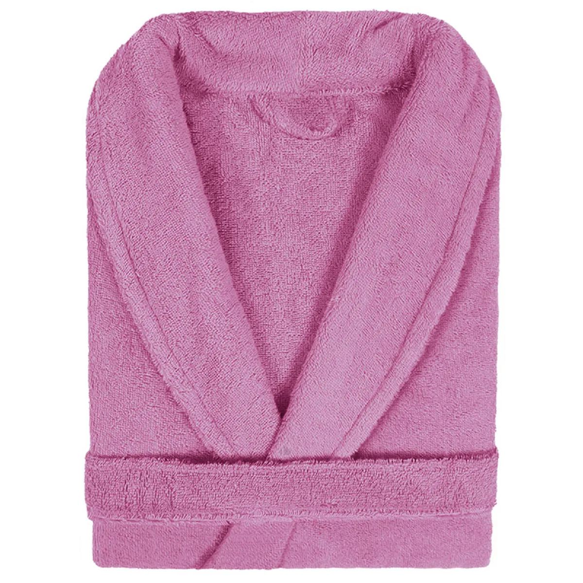 Peignoir Col Châle Adulte Pure Coton Xl Rose Lavande