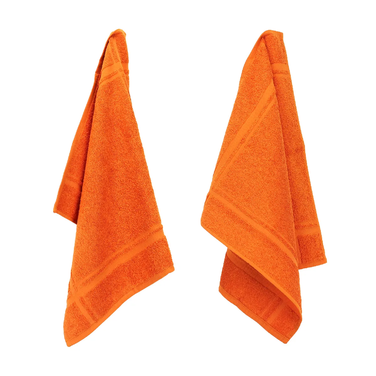 Lot De 2 Torchons De Cuisine 50x50 Cm Éponge Pure Kitchen Terry Orange