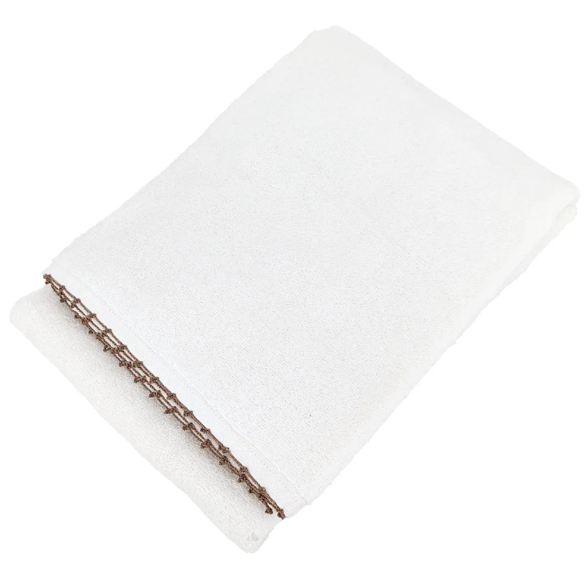 Drap De Douche 70x140 Cm Pur Coton Collection Orla Avec Picueta Beige