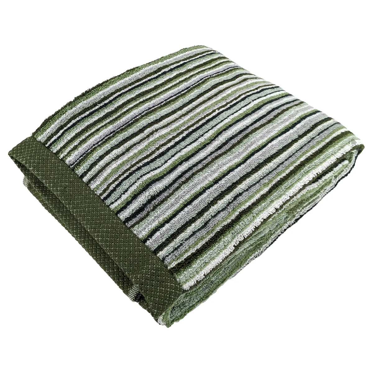 Drap De Bain Coton 500g/m2 Collection Pure Stripes Ii Vert