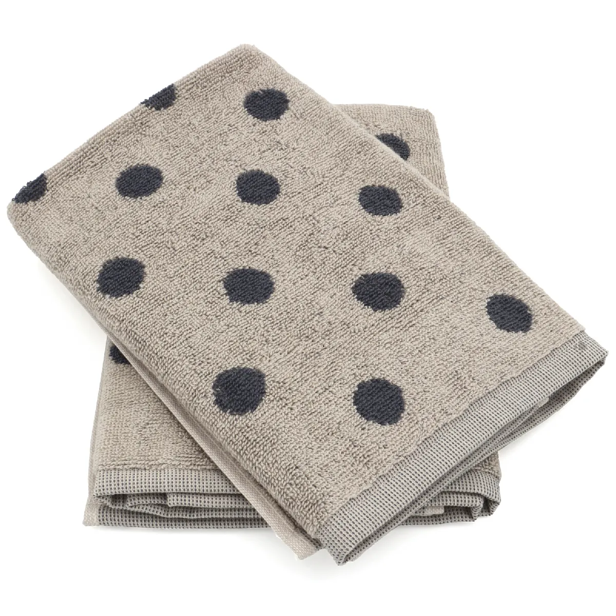 Lot De 2 Torchons De Cuisine Éponge 50x50 Cm Coton Spot Gris