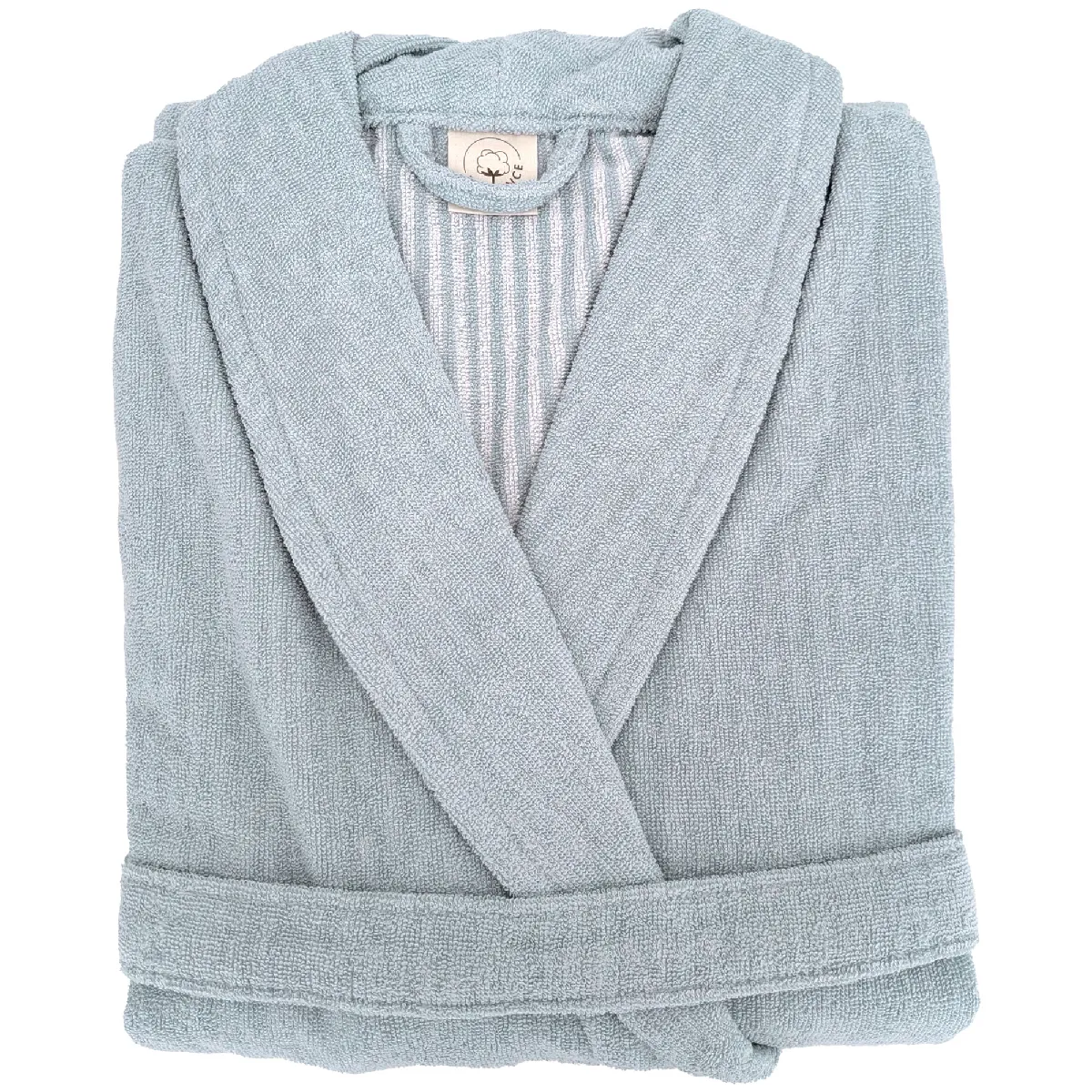 Peignoir Col Châle Adulte Efficience Pure Coton Xl Bleu Capri