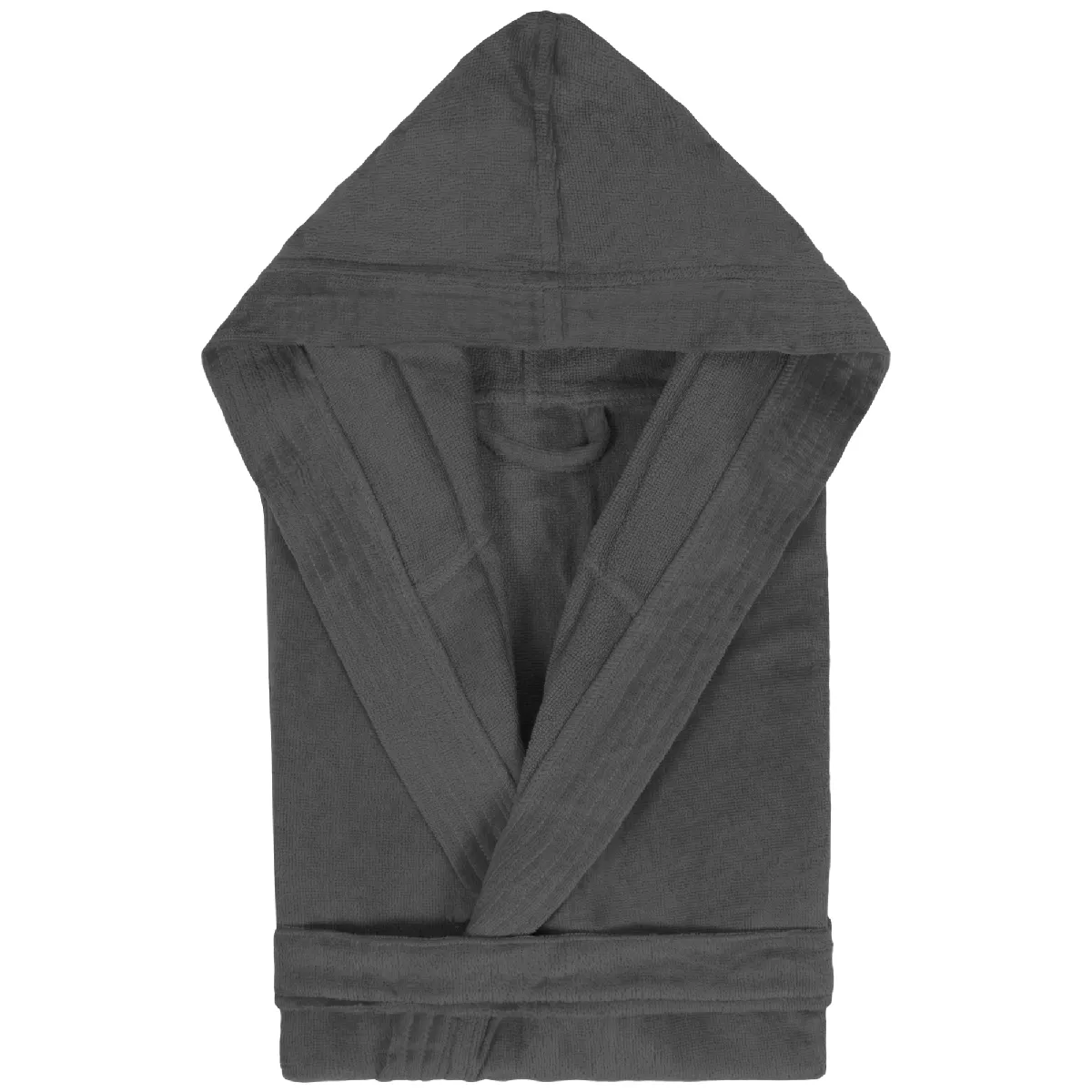 Peignoir À Capuche Adulte Cool Coton M Velours Gris Anthracite