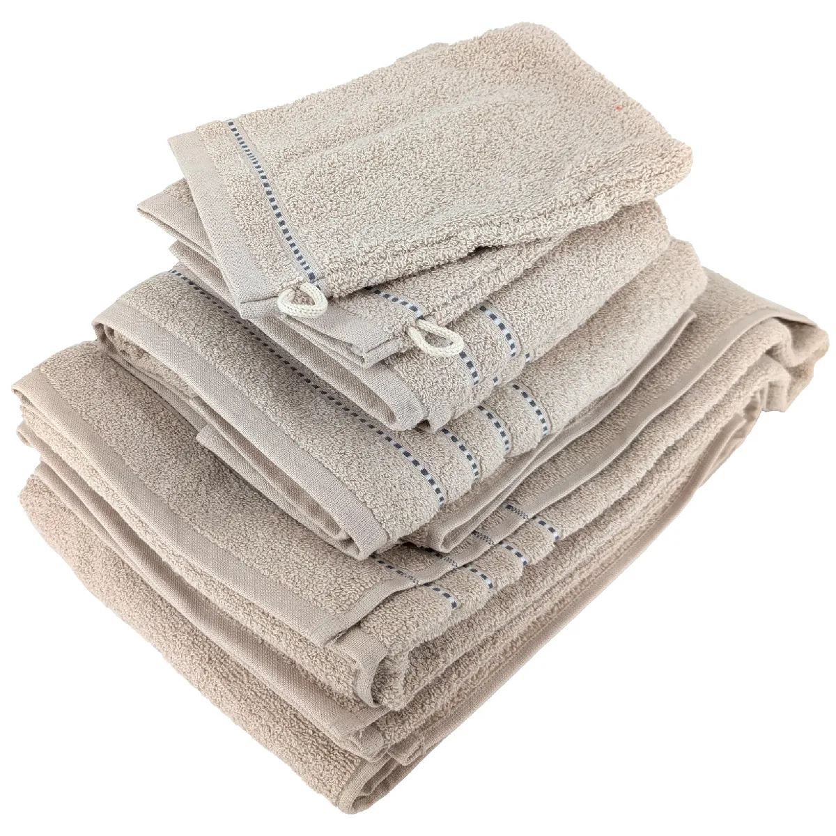 Parure De Bain 6 Pièces Coton 500 G/m² Charm Ivoire