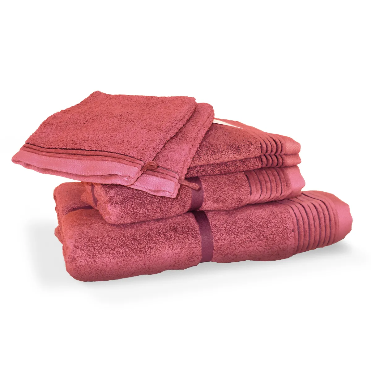 Parure De Bain 6 Pièces Juliet Rose 520g/m2