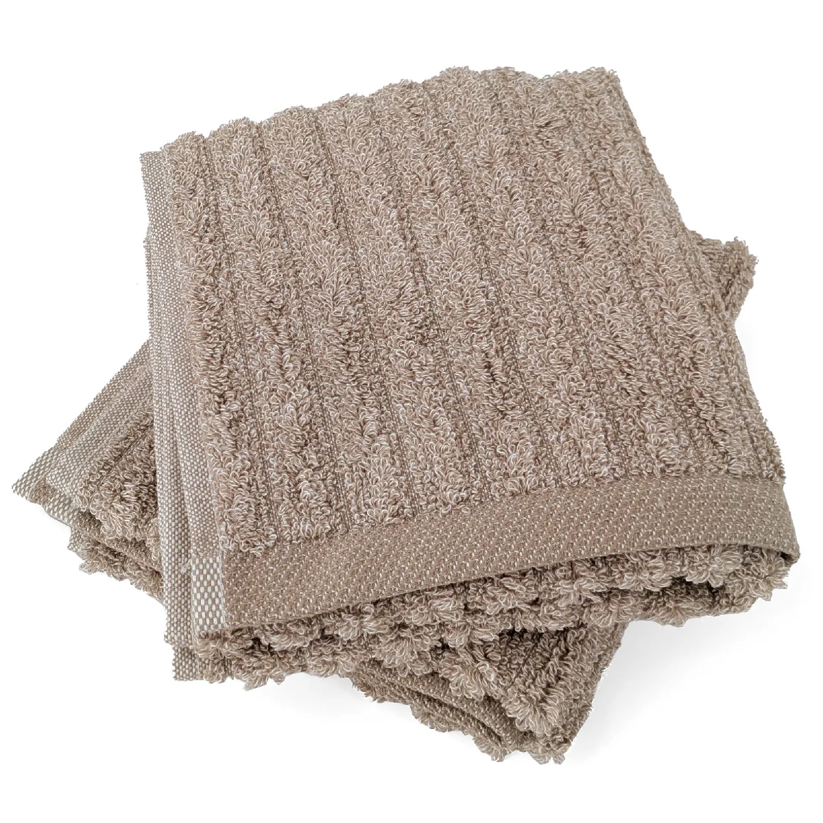 Lot De 2 Serviettes Invité Uni Coton 33x50 Cm Spectre Marron