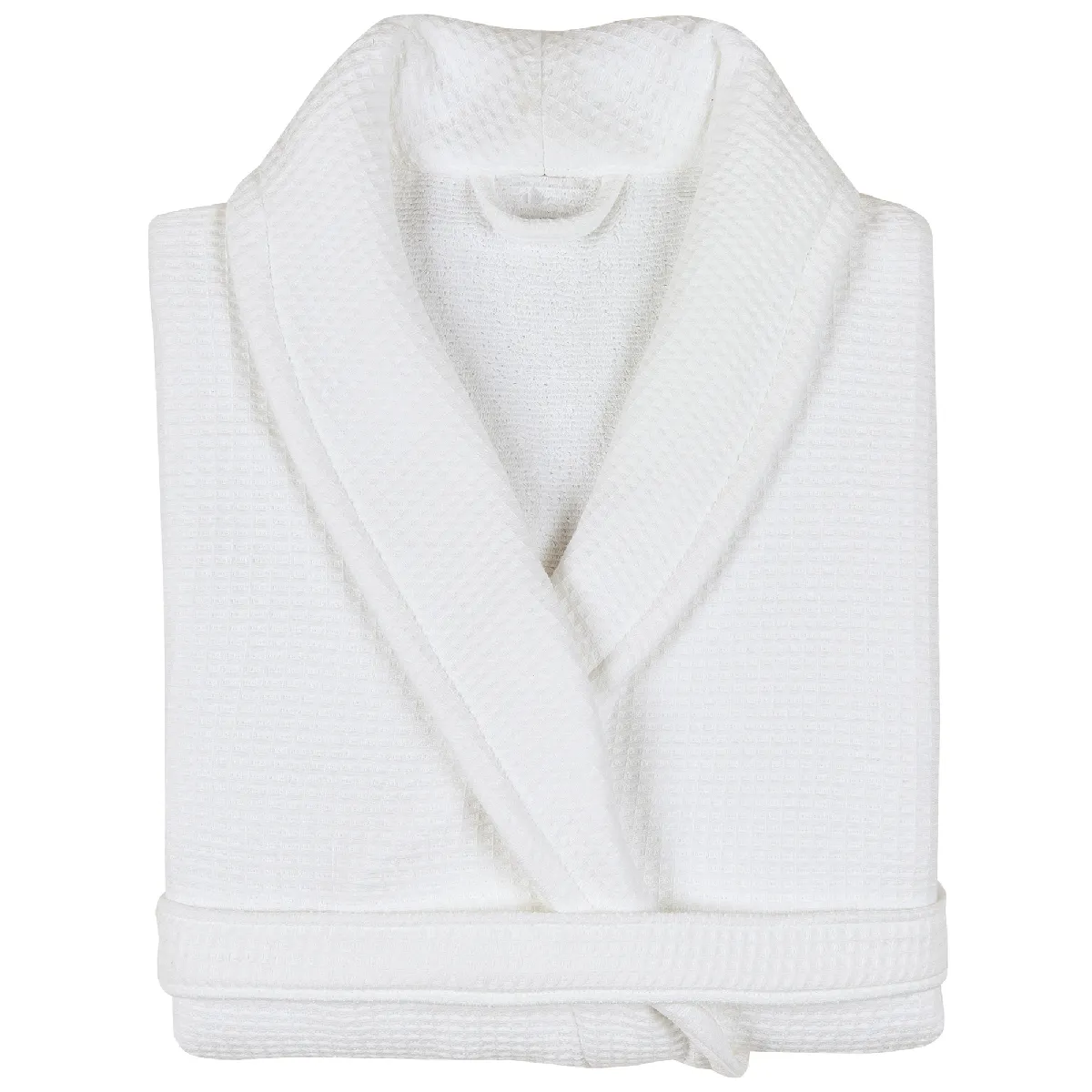 Peignoir Col Châle Adulte Natural Coton L Blanc