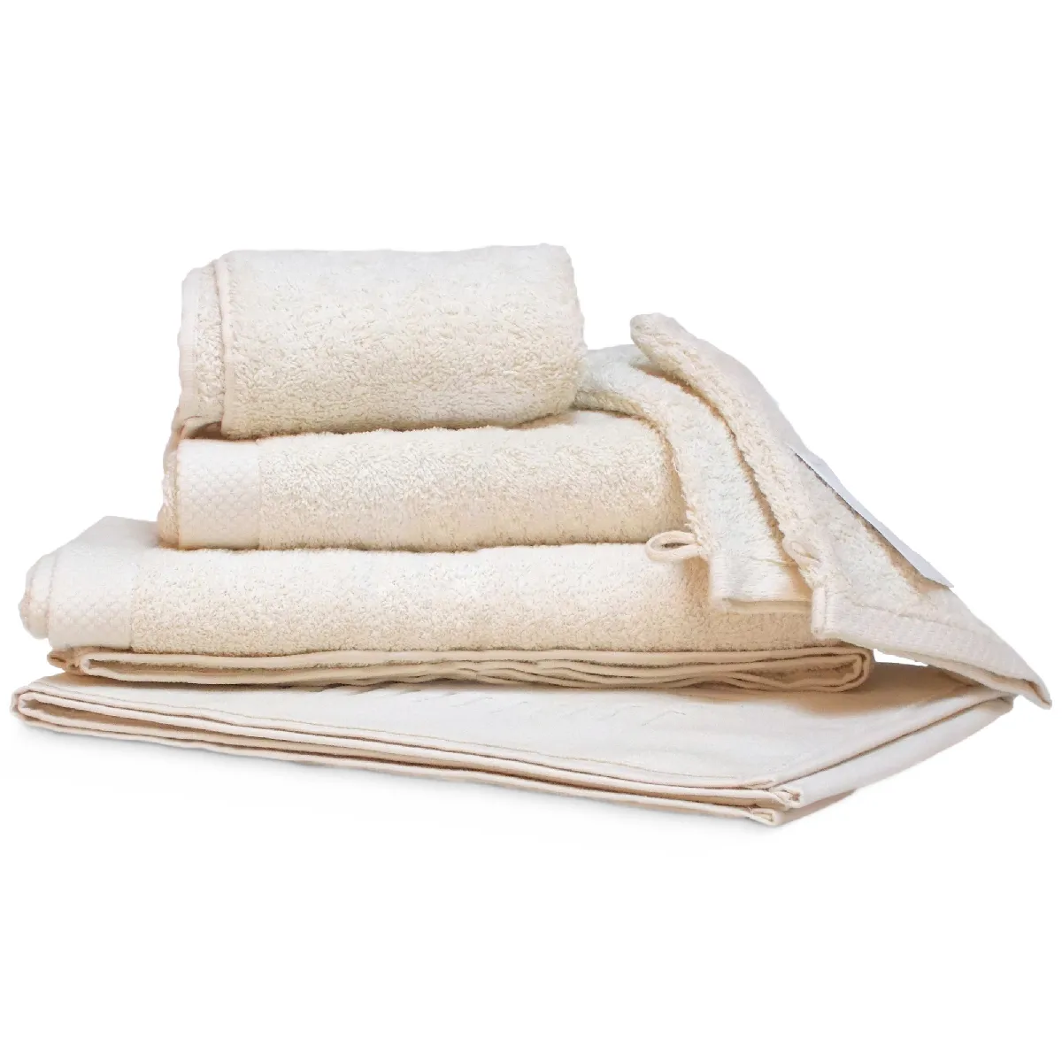 Parure De Bain 6 Pièces Pure Ivoire 550g/m2