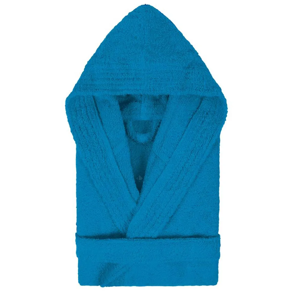 Peignoir À Capuche Enfant Pure Coton 6 Ans Bleu Turquoise