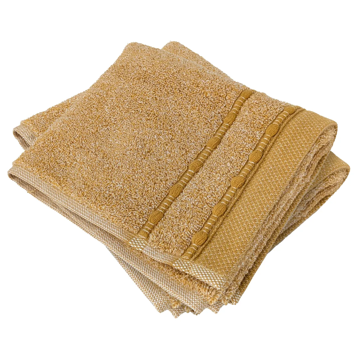 Lot De 2 Serviettes Invité Coton 33x50 Cm Vivid Jaune Miel