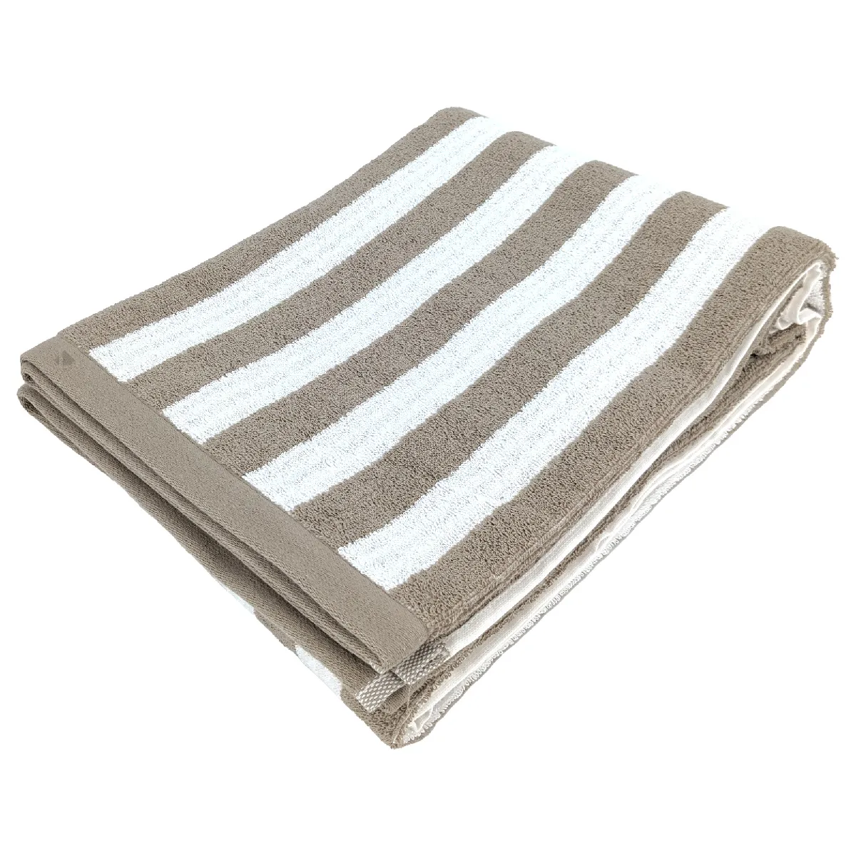 Drap De Bain 100x150 Cm Coton Efficience Stripes Marron Roble