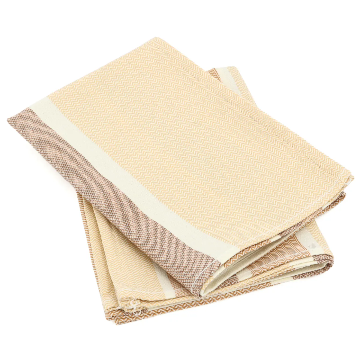 Lot De 2 Torchons De Cuisine Toile 50x70 Cm Coton Oton Jaune