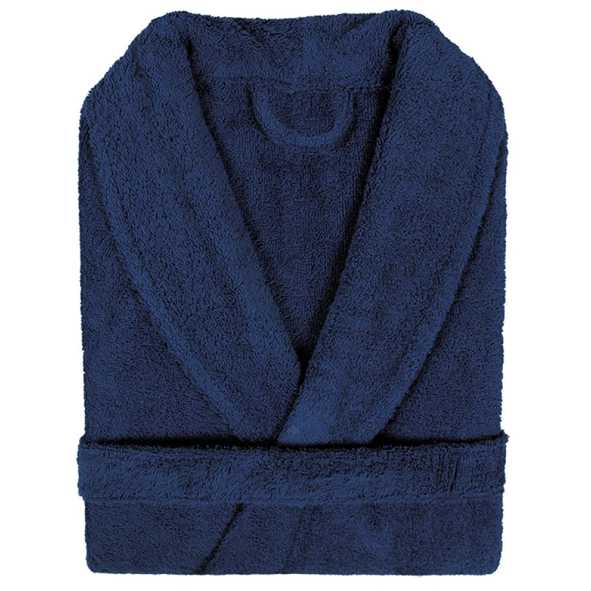 Peignoir Col Châle Adulte Pure Coton L Bleu Marine