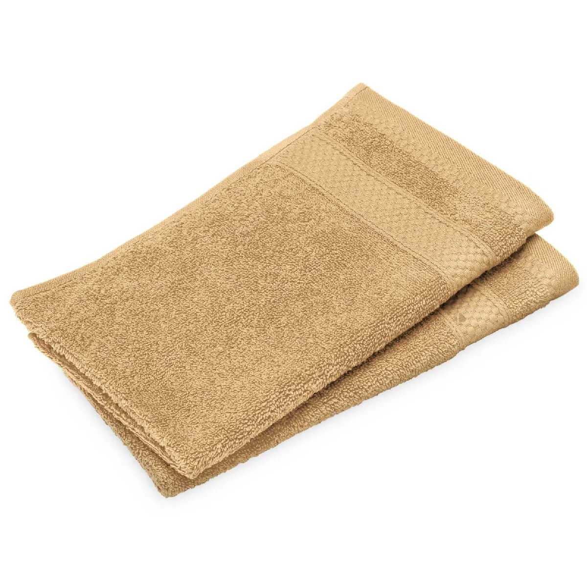 Lot De 2 Serviettes Invité Coton 550g/m2 30x50cm Naïa Jaune Avoine