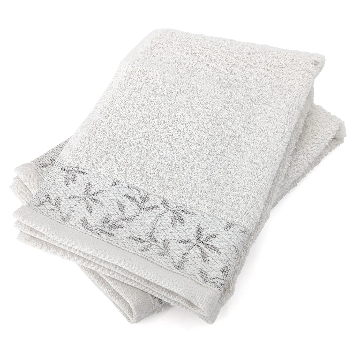Lot De 2 Serviettes Invité 33x50 Cm Coton Dry Vine Beige