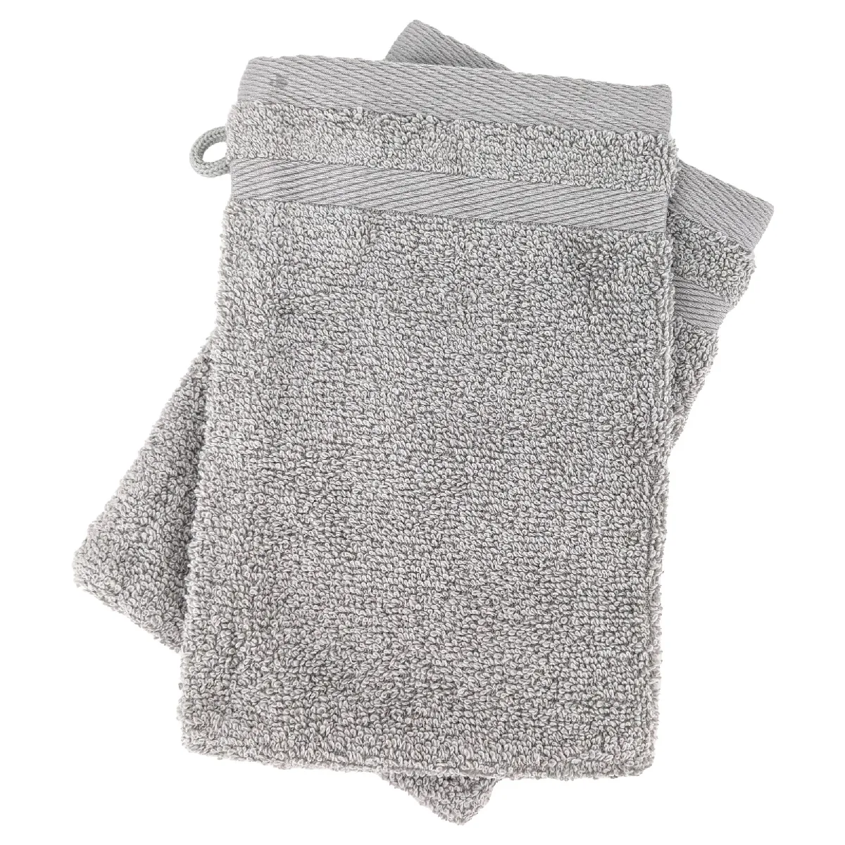 Lot De 2 Gants De Toilette 16x21 Cm Efficience Pure Gris Lunar