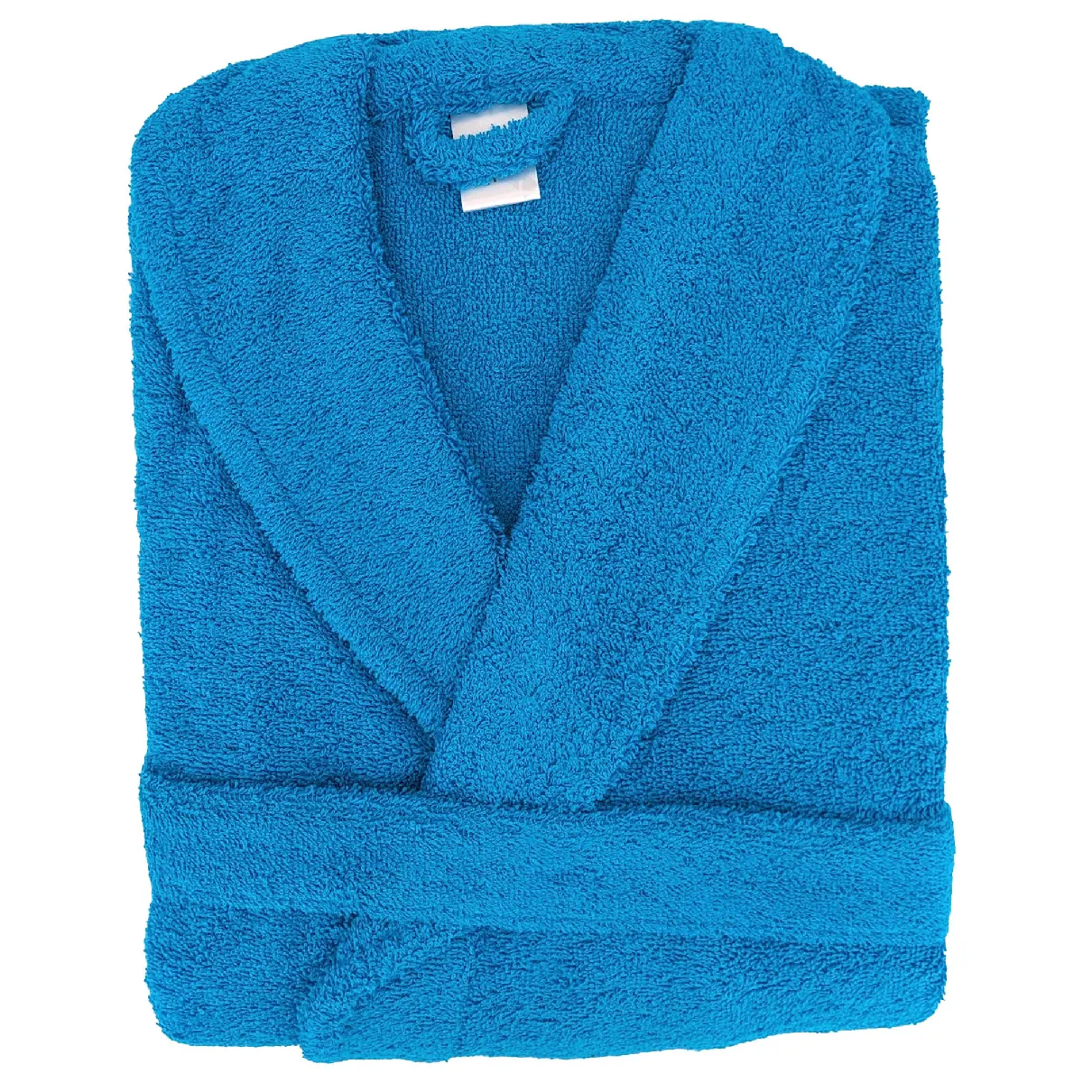 Peignoir Col Châle Adulte Alpha Coton Taille M Bleu Turquoise