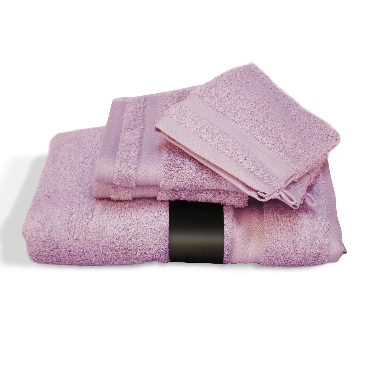 Parure De Bain 5 Pièces Royal Cresent Rose Lavande 650g/m2