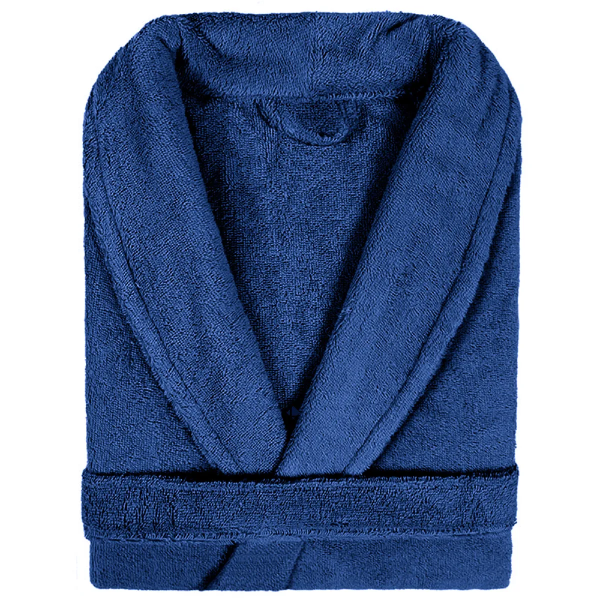 Peignoir Col Châle Adulte Pure Coton 3xl Bleu Ultramar