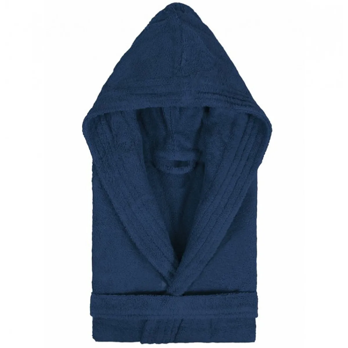 Peignoir À Capuche Enfant Pure Coton 14 Ans Bleu Marine