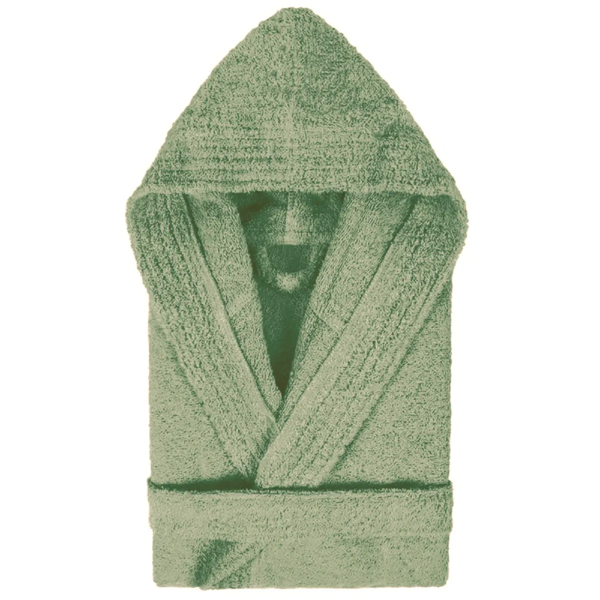 Peignoir À Capuche Enfant Pure Coton 14 Ans Vert Herbe