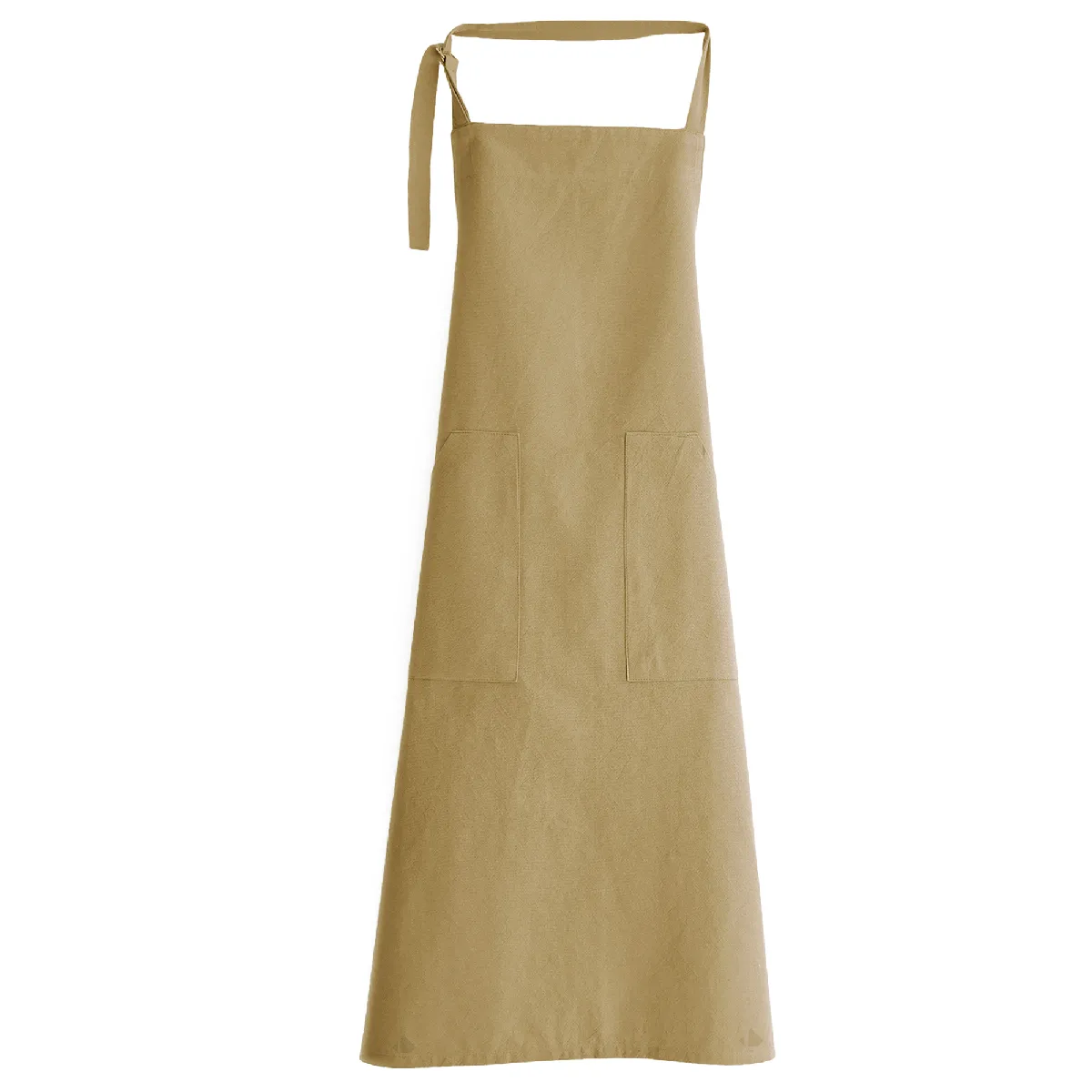 Tablier De Cuisine Double Poche Coton 70x90 Cm Hono Marron Houblon