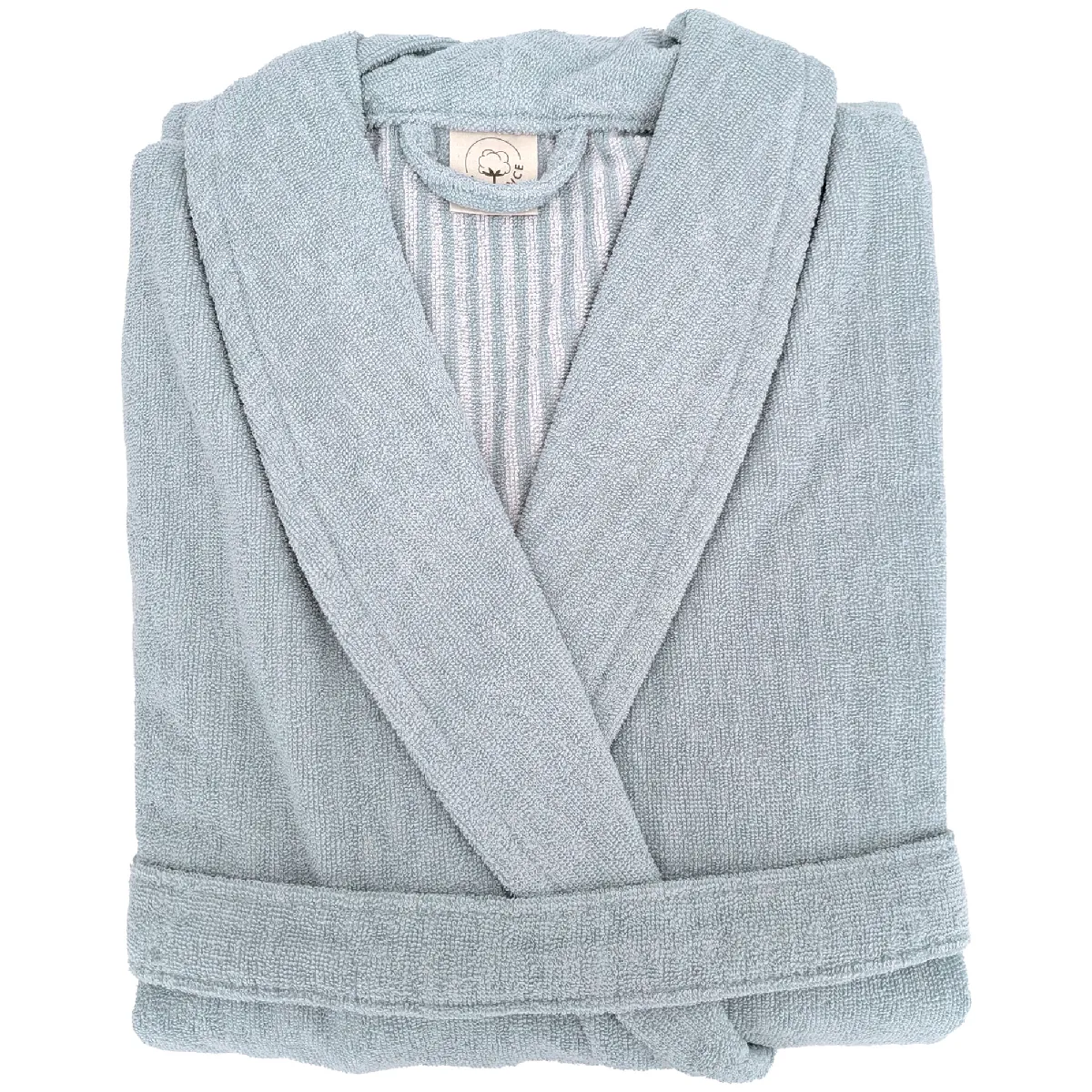 Peignoir Col Châle Adulte Efficience Pure Coton M Bleu Capri