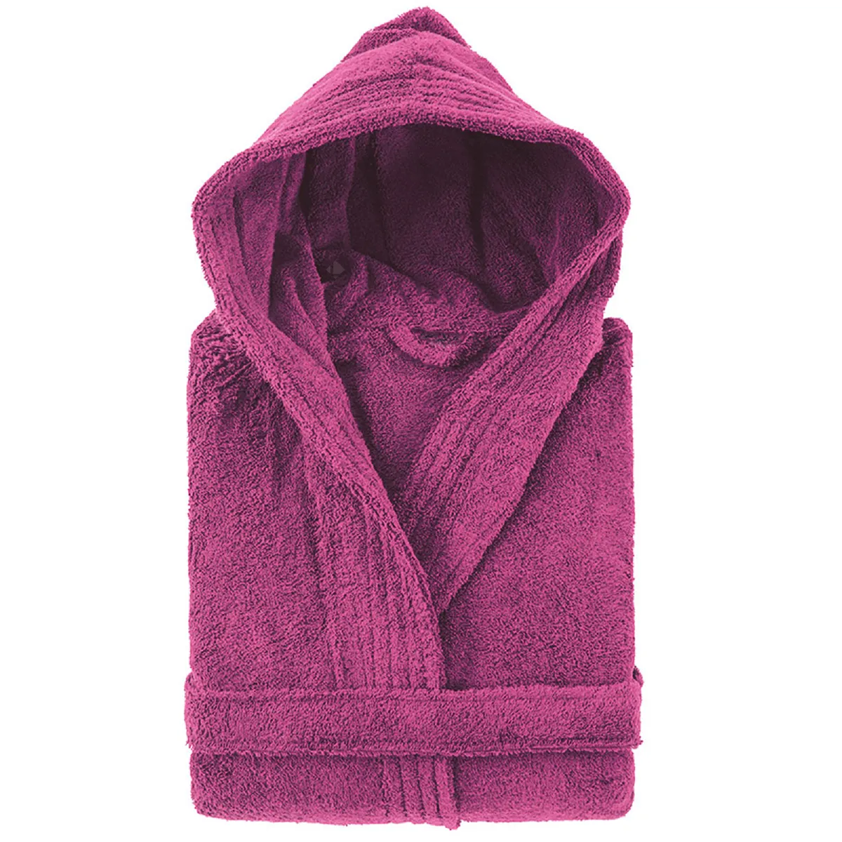 Peignoir À Capuche Adulte Pure Coton Xl Violet Prune