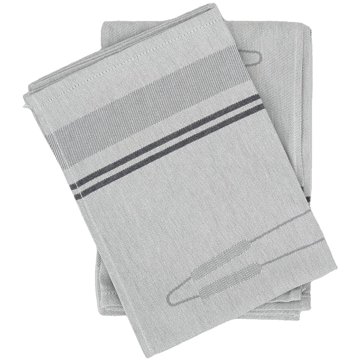Lot De 2 Torchons De Cuisine Toile Collection Barb 50x70 Cm Gris