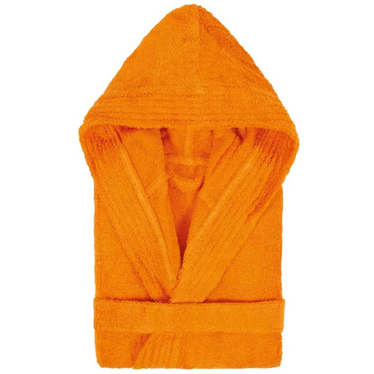 Peignoir À Capuche Enfant Pure Coton 14 Ans Orange