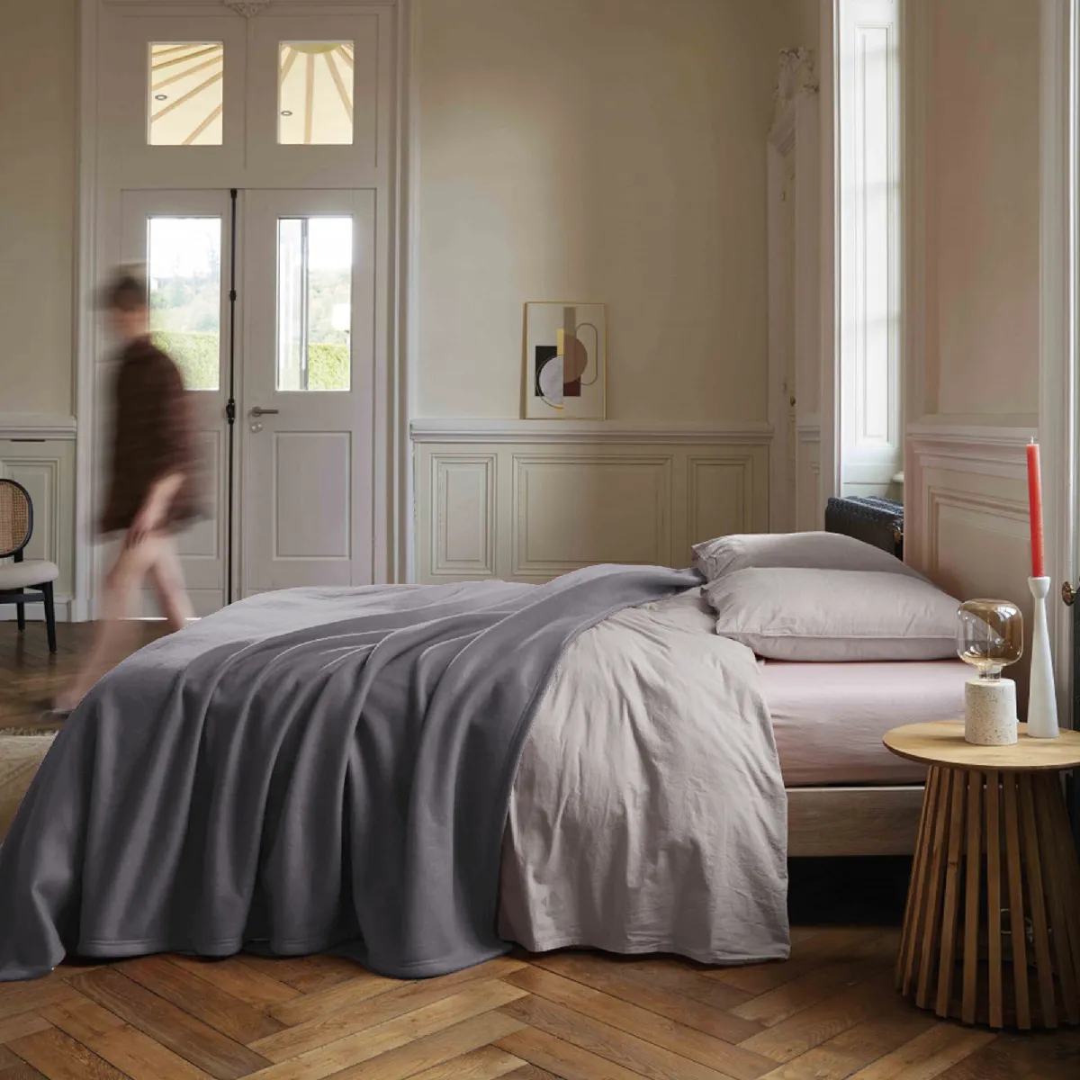 Linnea Teddy Plaid 240 X 300 Cm Polyester Gris