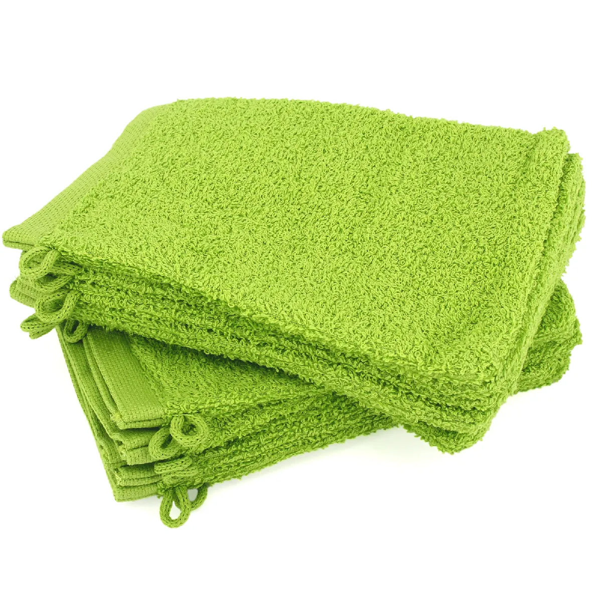 Lot De 12 Gants De Toilette 16x21 Cm Alpha Vert Pistache