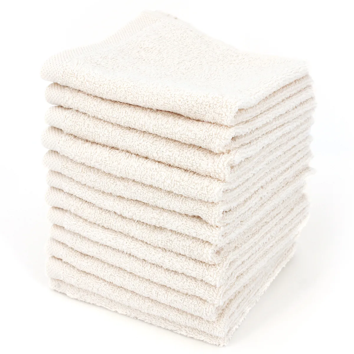 Lot De 12 Serviettes Invité 30x30 Cm Alpha Ivoire
