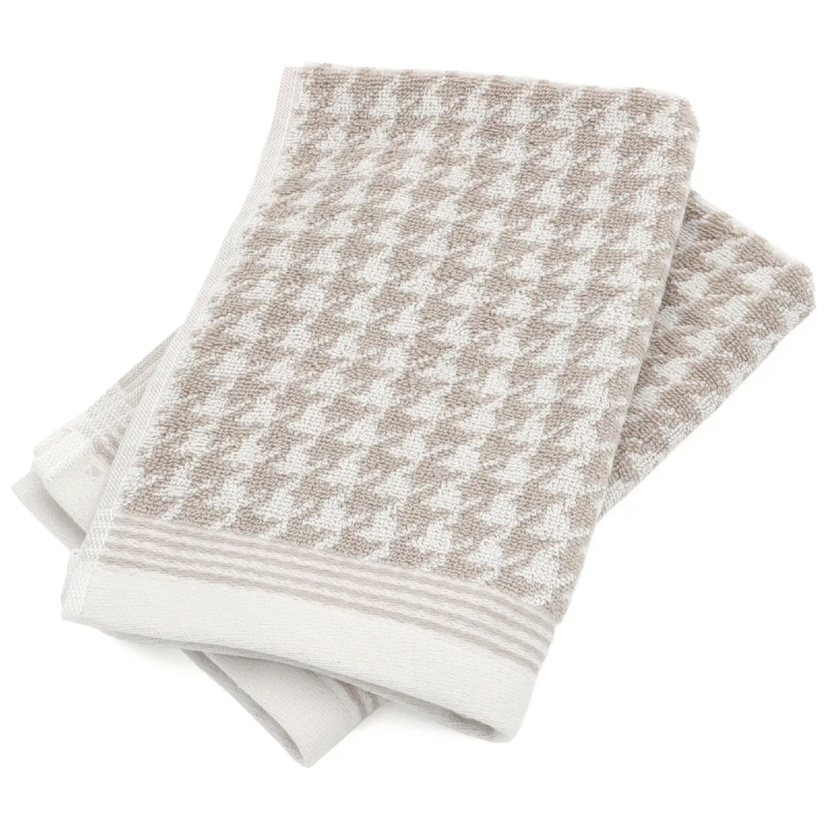 Linnea Pied-de-poule Coton Beige 33 X 50 Cm 2 Pièce(s)