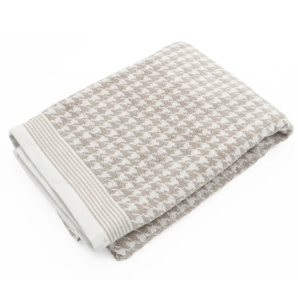 Linnea Pied-de-poule Beige Coton 70 X 140 Cm 1 Pièce(s)