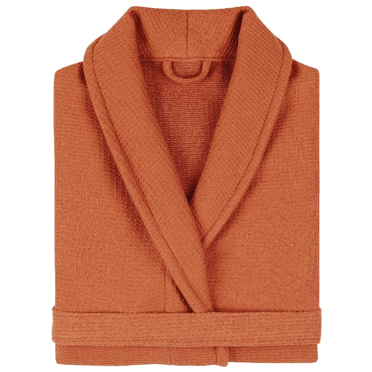 Peignoir Col Châle Adulte Natural Coton M Rouge Ocre