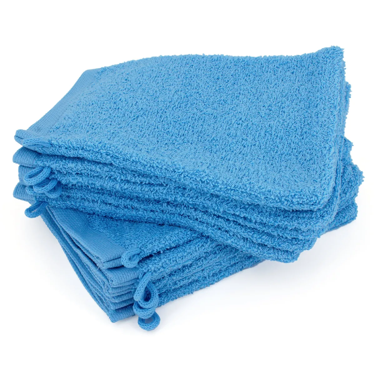 Lot De 12 Gants De Toilette 16x21 Cm Alpha Bleu Turquoise